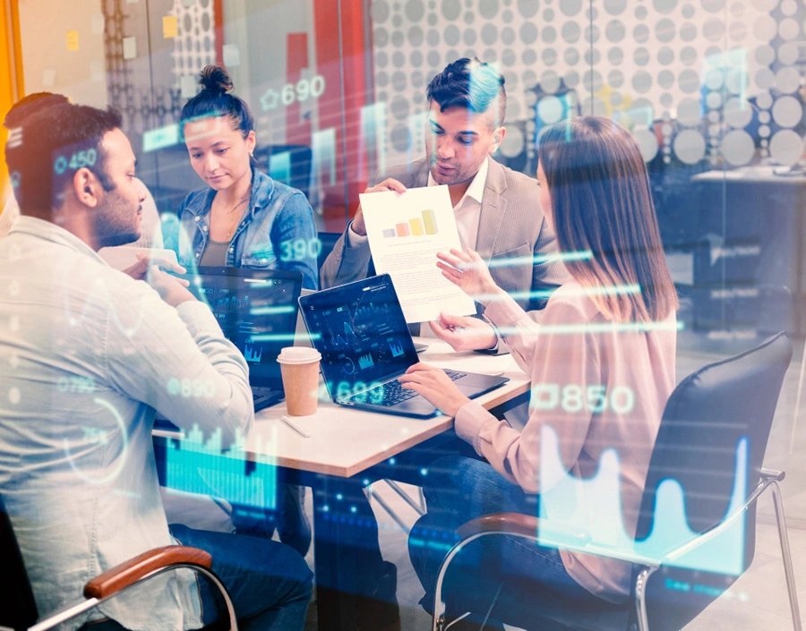 IT teamwork is working in network solution project